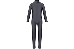 Freebily Kids Girls Boys Long Sleeve Turtleneck Unitard Catsuit Full Body Jumpsuit Bodysuit Gymnastics Leotard Costume