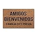Produktbild Sun&Home Fußmatte, personalisierbar, lustige Fußmatte für drinnen und draußen, für Badezimmer, Dekoration, Vliesstoff, rutschfeste Fußmatten, Gummi, Amigos Bienvenidos Familia Previa, 15.7x23.6 inch