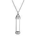 Jovivi 9mm*45mm Cremation Jewellery for Ashes Keepsake Necklace Memorial Stainless Steel Acrylic Cylinder Urn Pendant Necklace for Women Men
