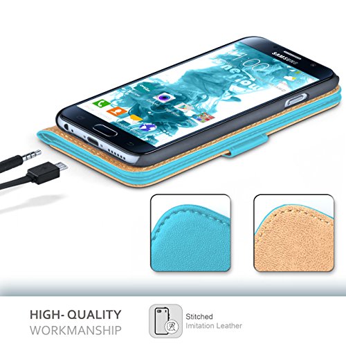 MoEx Samsung Galaxy S7 Edge HÃ¼lle TÃ¼rkis mit Karten-Fach [OneFlow 360Â° Book Klapp-HÃ¼lle] Handytasche Kunst-Leder HandyhÃ¼lle fÃ¼r Samsung Galaxy S7 Edge Case Flip Cover SchutzhÃ¼lle Tasche