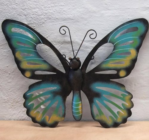 Wanddeko Schmetterling blau Wanddekoration Garten Deko Wand Butterfly