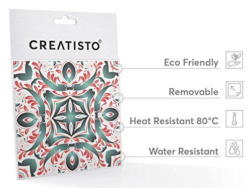 Fliesenaufkleber für Küchenrückwand u. Fliesenspiegel |Fliesensticker mit tollen Ornamenten für Badezimmerfliesen – Küchenwand dekorieren | 15×15 cm – Motiv Mexican Tiles – 9 Stück - 6