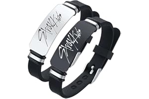 GHPKOTW Bracelets Kpop Stray Kids En Silicone, Bijoux À Breloques Pour Cadeaux, Acier Inoxydable, Article De Fan, Cadeau Pour Stay, Accessoires Stray Kids