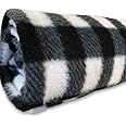 MAMRAJ Black and White Acrylic Wool Blankets, Warm and Soft, Full-Length, Check-Design Single Bed Blanket [ 200 cm x 130 cm] (10)