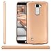 Produktbild zanasta LG K10 2016 Hülle, Premium Schutzhülle Soft Flex Silikon Carbon Case TPU Slim Cover Handyhülle | Metallic Gold