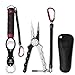 Produktbild ZANMAX Angelzange Fish Grip Tools Set, Fish Gripper Grabber Grip Holder mit Skala, neue Braid Cutters Split Ring Aluminium Zangen Hakenentferner mit Scheide und Lanyard