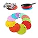 HAPPY LIFESTYLE Round Shape Silica Gel Anti Hot Heat Resistant Pot Holder Disc Pads Car Dashboard Anti-Slip-resistant Pad Dining Table Mat Placemat Coasters - Set of 4 (Assorted Colors) RS.500.00