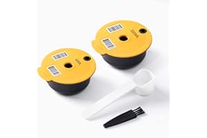 HAILASRE 2 Pack Tassimo Capsules Réutilisables Pods 60 / 220ml PP Plastique Rechargeable Café Filtre avec Code à Barres Lisible Compatible pour Tassimo Machine