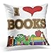 Produktbild Throw Pillow Cover Cute Read I Love Reading Decorative Pillow Case Home Decor Square 18x18 Inches Pillowcase
