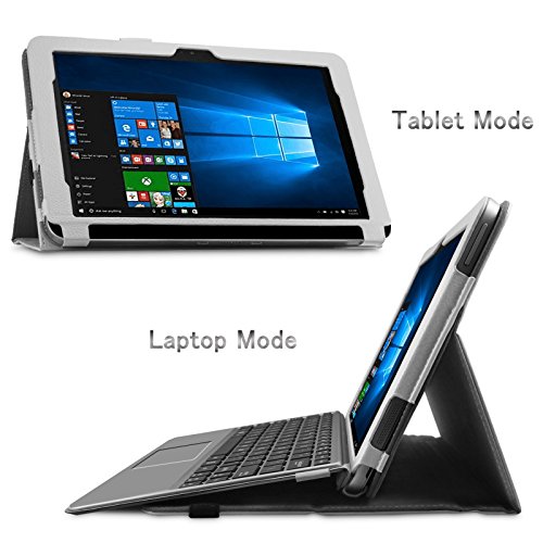 Asus Transformer Mini T102HA Hülle Case -Infiland Slim Fit Folio PU-lederne dünne Kunstleder Schutzhülle Cover Tasche für Asus Transformer Mini T102HA Tablet-PC (mit Auto Schlaf / Wach Funktion, Tablet und Tastatur sind nicht entgehaltet) (Weiß) - 3