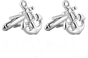 EXINOX Gemelli Nautical Collection Ancora Acciaio Inox Colore Argento, Acciaio inossidabile, argento