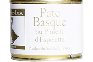 FOIE GRAS LUXE Pâté basque au piment d'Espelette - 200g conserve - Produit de France Landes - Pâté fermier - Sans Conservateurs Sans Additifs