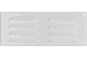 LIRAST 260x105mm / 10x4 inch White Metal Ventilation Grille - Air Vent Cover with Insect Mesh