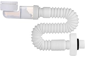 SHENRUZENG Sifone da 1 1/4 Pollici, Sifone Salvaspazio Regolabile Tubo Lavandino Bagno Scarico Lavandino Cucina Tubo Scarico Sostituibile con sifone Antiodore sifone Flessibile Inodore per Lavello della Cucina