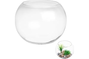 ‎YARDWE Yardwe Fish Column Glass Round - Ball Aquarium Mini - Goldfish Bowl Decoration for Home Living Room Office Table
