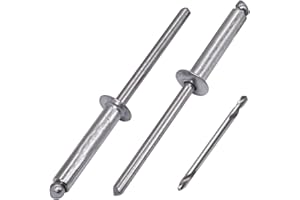 SKIR'CO (100 piezas) Remaches ciegos de aluminio de 4,0 x 20 mm, mandril de aluminio, remaches pop, cabeza de cúpula, una broca incluida