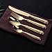 Produktbild pyymxnb Bestecksets Steakbesteck 304 Edelstahl vergoldet Steak Besteck Western Geschirr Hohlheft vollen Satz.Vierteiliges Set