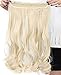 S-noilite Fashion 17 Inches (43cm) Half Full Head One Piece 5clips Clip in Hair Extensions Long Curly Extension(Bleach Blonde)