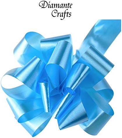 5 x 50mm Pull Bows - Large - Wedding Car Gift Wrap Decoration Floristry - 26 Colours (Baby Blue x 5)