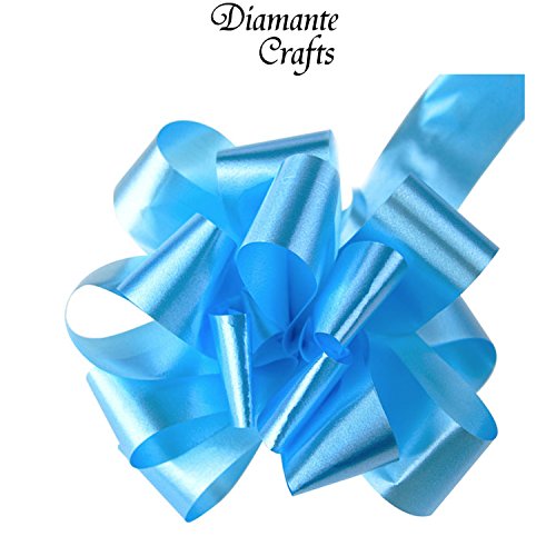 5 x 50mm Pull Bows - Large - Wedding Car Gift Wrap Decoration Floristry - 26 Colours (Baby Blue x 5)