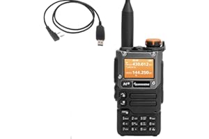 PUEKEO Quansheng Talkie-walkie UVK5(8) AM/FM/DTMF 200 canaux de Charge de Type C, réception sur Trois fréquences, W/Câble de Programmation USB