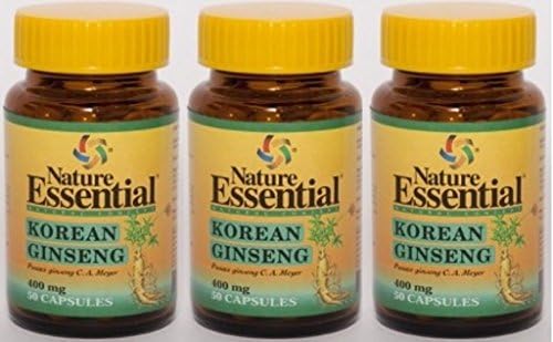 Korean Ginseng 400 mg 50 Capsules. Nature Essential