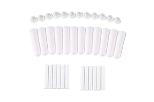 Haokaini 12 tubos inhaladores de aceite esencial con mechas de algodón para aromaterapia de aceite esencial rellenable inhalador nasal inhalador para terapia aromática