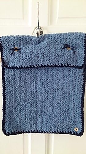 Cute as a button - Hand crocheted baby blanket with turn over, trimmed with two wooden buttons.