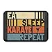 Produktbild ITSHHMB songliangq Inside & Outside Entrance Custom Doormat Eat eep Karate Repeat Design Pattern for Front Porch 23.6x15.7 inches/60 x 40cm