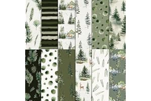 MIATTCLD Waldmuster Scrapbooking Papier 30x30 cm, 24 Blatt/12 Designs Doppelseitiges Bastelpapier, Weihnachtsbaum Dekorpapier Decoupage Papier Block für DIY Alben Bullet Journals Süße Geschenke ﻿