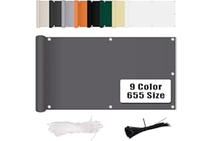 MENGH Balkon Sichtschutz Ohne Bohren Wind- und UV-Schutz,160g/m², Mit Montagezubehör, 100% Polyester, für Balkongeländer, Terrasse & Garten - Grau 80x1200cm