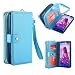 Produktbild Galaxy S8 Plus Brieftasche Hülle,Galaxy S8 Plus Wallet Case, Snewill Zip Purse Case PU Leather Zipper Wallet Pouch Case Bag with Magnetic Detachable Back Case Cover for Samsung Galaxy S8 Plus - Blue