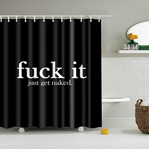Shower Curtain,Zhizhen Polyester waterproof Bath Curtain for bathroom (letter pattern)