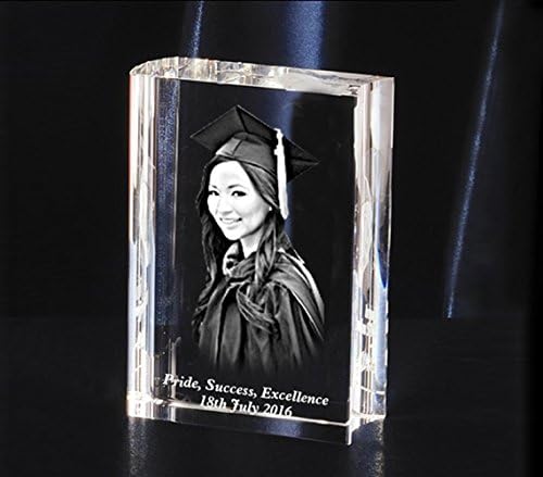 Personalised Bespoke Laser Engraved Etched Book Shape Clear Optic Crystal Paperweight Ornament Keepsake Gift Present [(9,6 x 7 x 3) cm / (3.78 x 2.76 x 1,18) inches]