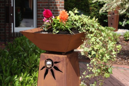 Rost Säule konisch + Schale RS72+S11 XL Säule „kostenloser Versand“ Blumen Deko Garten Rostsäule + Rostschale - 4