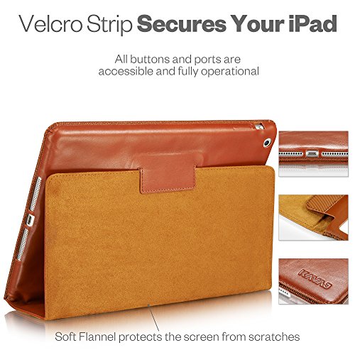 KAVAJ iPad Air Ledertasche Case Hülle „Berlin“ für das Apple iPad Air, cognac braun aus echtem Leder mit Standfunktion. Dünnes Smart Cover als edles Zubehör für das Original iPad Air - 5