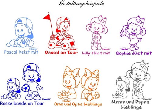 Babyaufkleber Kinderaufkleber mit eigenem Spruch Wunschtext GM-80 - 5