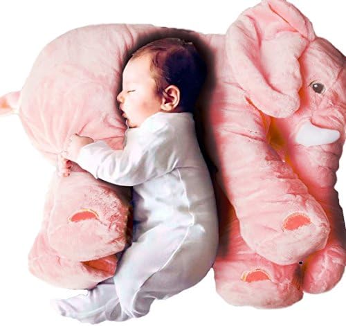 VineCrown Funny Plush Elephant Pillow Cushion Novelty Animal Stuffed Soft Toy Decoration Gift (Pink)
