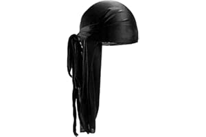 LANSONEE Long Tail Durag, Turban Hat for Women and Men Hip-hop and Daily Decoration