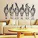 Produktbild JXLK Art Design billige Vinyl Hauptdekoration 6 Zebras Silhouette Wandaufkleber abnehmbare Wohnkultur Tier Aufkleber in Familienzimmer 58X103 CM
