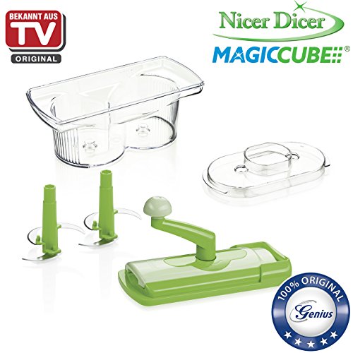Genius Nicer Dicer Magic Cube | inkl. Nicer Twist | 19 Teile | Schneiden | Reiben | Julienne | Spiralen | Hobeln | Würfeln | Obst- und Gemüseschneider | Bekannt aus TV | NEU - 7