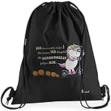 AUSWAHL Turnbeutel Rucksack Sport Beutel Gymsack Einhorn Unicorn Spruch Fun Premium Sunnywall® Geschenkidee (123b Cookies folgen mir)