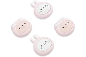 playvital Capuchon Joystick pour Steam Deck OLED Console,Joystick Cap pour Steam Deck LCD,Silicone Thumb Grip Caps pour PS Portal Accessoire Thumbstick Cover-Rose-Chaton & Chiot