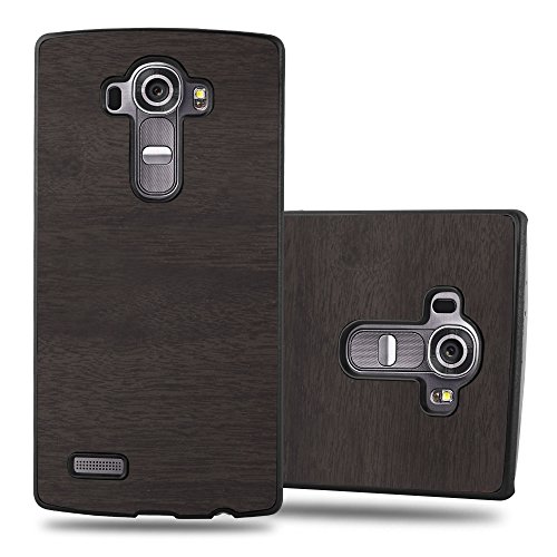 LG G4 Funda Super Delgada de Pl  stico Duro en WOODY NEGRO de Cadorabo  Dise  o ESTILO DE MADERA      Cubierta Protectora Ligera con Antichoque y Resistente al Rayado para Tel  fono M  vil     Protecci  n Carcasa Case Cover