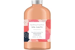 SOUL AND SPA Sparkling Grapefruit Spa Salts for Hot Tub and Jetted Bath 500gr Scented Aromatherapy Natural Vegan Sea Salt Crystals