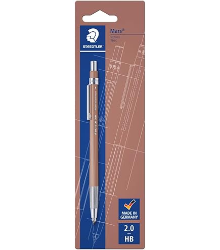 Staedtler Mars 780 - Lápiz mecánico técnico, 2 mm 780BK (paquete de 3