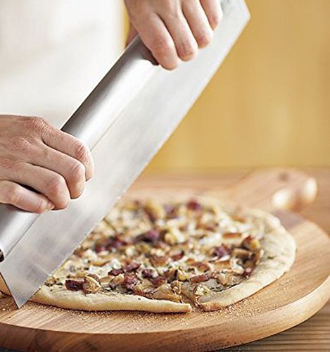 Pizzaschneider, Goldbeing Wiegemesser / Pizzamesser & Butter Plastikschaber, Beste Weg zum Schneiden des Pizzas, Käse, Kuchen und mehr - 5