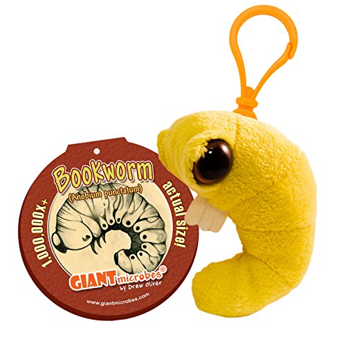 GIANTmicrobes 2" Plush Keychain Bookworm