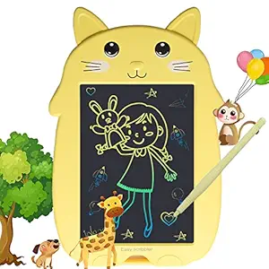 Easy Scribbler 9 Inch LCD E-Writing Pad Comes with Cat and Panda Collections Multi Color Options for Writing and Drawing, E - Writing Tablet for Kids and Students (Yellow)