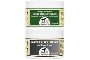 BITEBACK PRODUCTS Biteback 'Sweet Relief Horse Cream' Sample Duo: 100g Barrier Cream & 100g Silver Cream - Insect Barrier & Antiseptic Horse Essentials, 2 x 100g Trial Sizes Horse Products